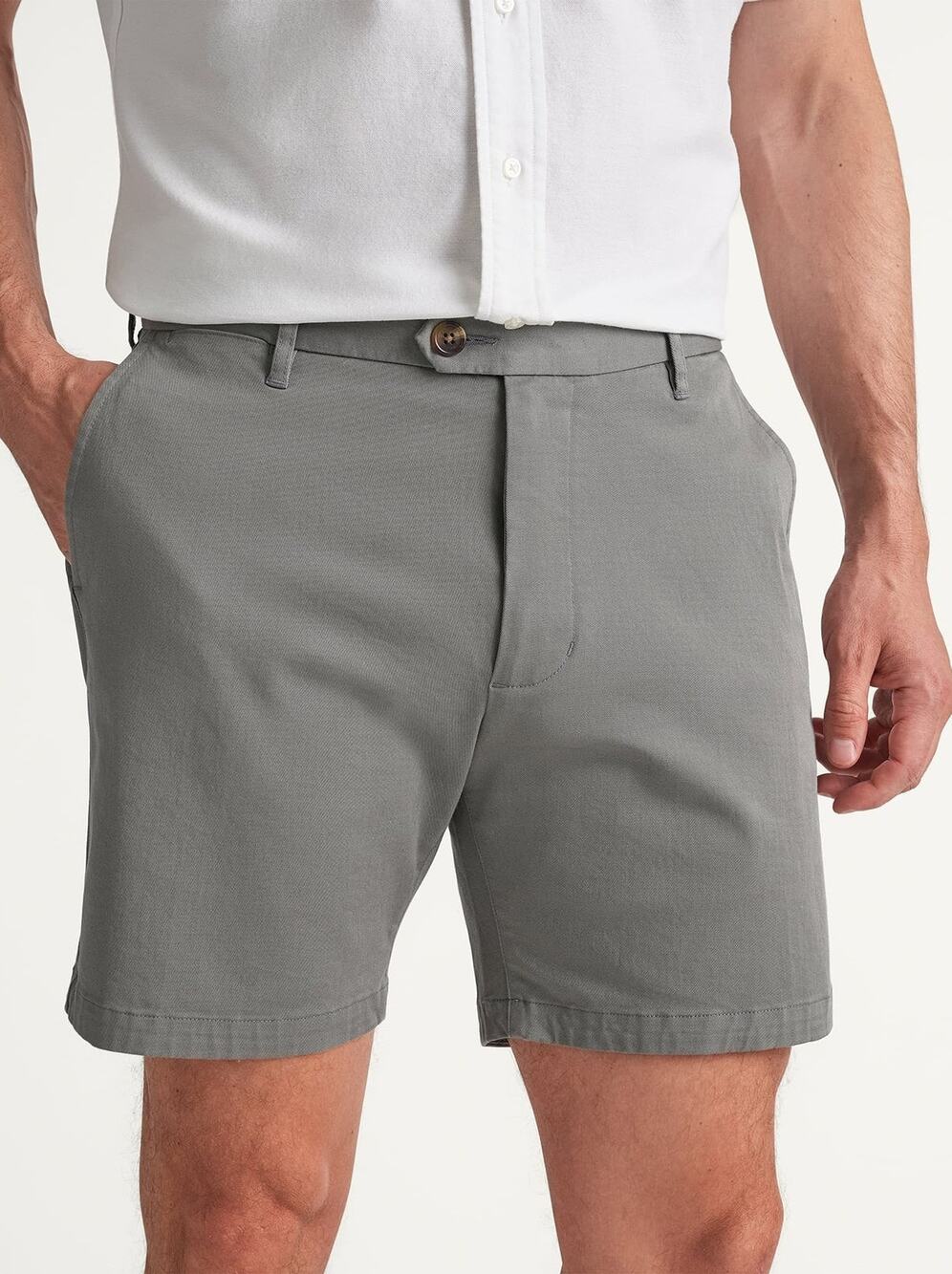 Proper Cloth Mens Stretch Cotton Twill Shorts Size 36 XL Grey Casual Preppy Golf